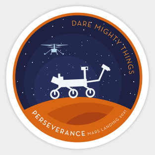 Mars Perseverance Night Silhouette Sticker